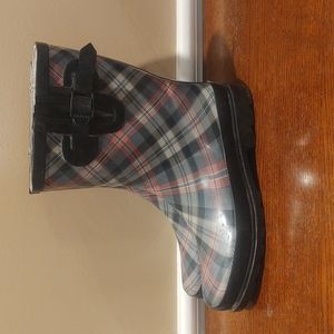 Western Chief Size 9 Pink n Grey Plaid Rainboots